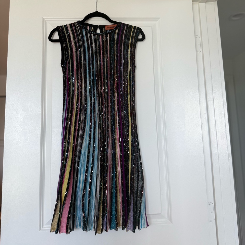 Like new Missoni Pleated sleeveless mini-dress with sequins $1,530 38 - Picture 7 of 7